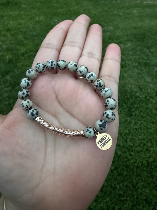 Kinsley Armelle Jewelry - Kinsley Armelle Dalmatian Jasper Beaded Bracelet